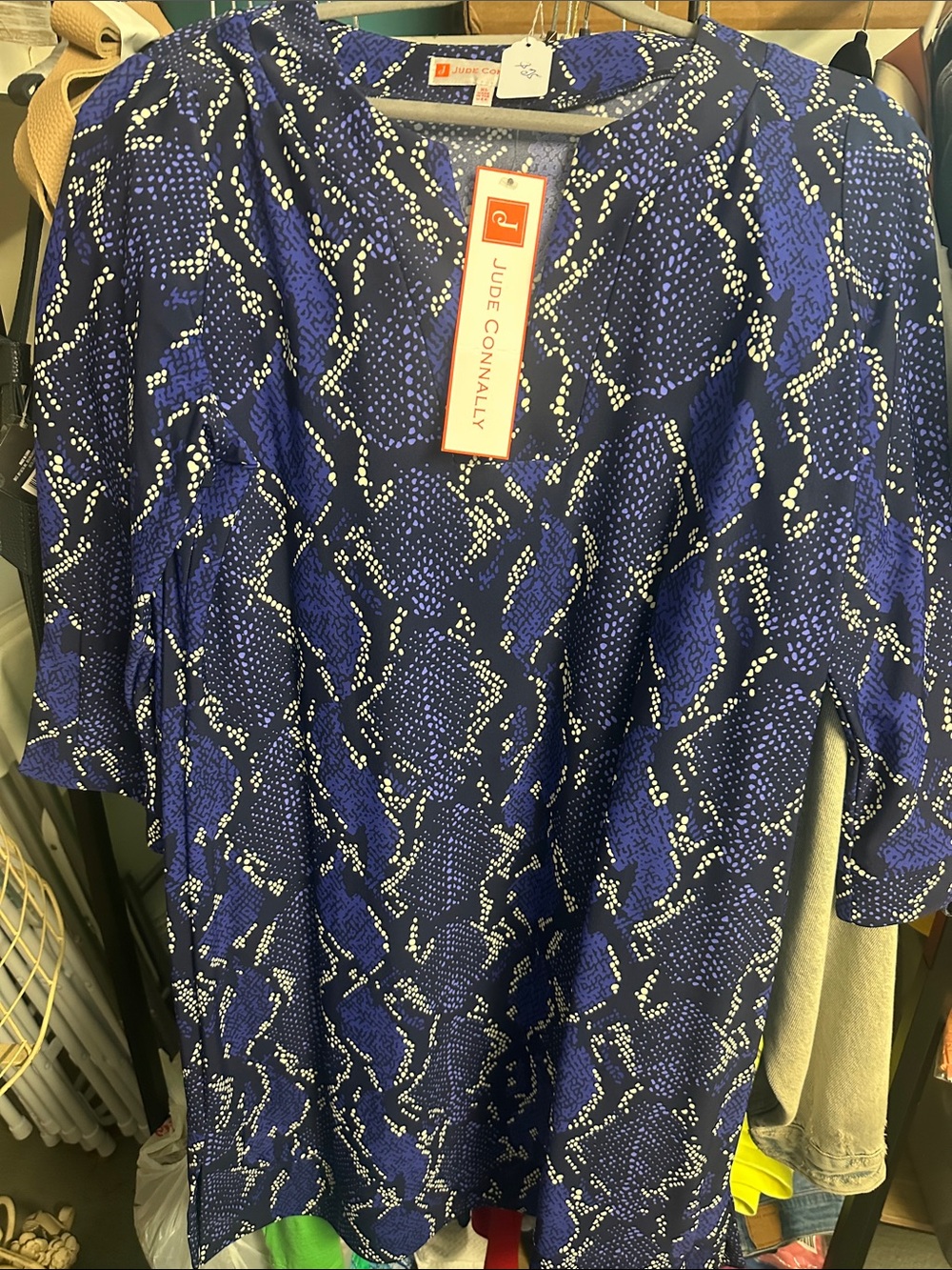 Jude Connally Royal Blue & White Abstract Print Tunic